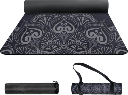 nuveti Yoga Mat Print Extra Thick TPE Non Slip Fitness Exercise Mat with Carrying Bag,72"x24" Extra Thick 6MM Exercise & Workout Mat for Yoga, Pilates Fitness and Floor Exercises - Colors B