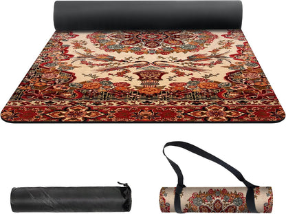nuveti Yoga Mat Print Extra Thick TPE Non Slip Fitness Exercise Mat with Carrying Bag,72"x24" Extra Thick 6MM Exercise & Workout Mat for Yoga, Pilates Fitness and Floor Exercises - Colors B