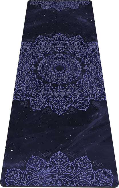 nuveti Yoga Mat Print Extra Thick TPE Non Slip Fitness Exercise Mat with Carrying Bag,72"x24" Extra Thick 6MM Exercise & Workout Mat for Yoga, Pilates Fitness and Floor Exercises - Colors B