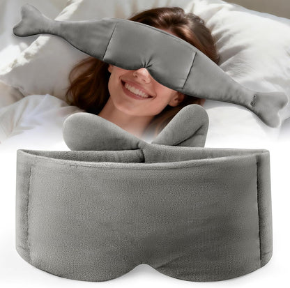 Weighted Eye Mask for Sleeping, Soft Minky Sleep Mask for Side Sleeper with Adjustable Buckle, 100% Blockout Design, Ideal for Meditation, Relaxation and Travel, Includes Storage Pouch(Grey)