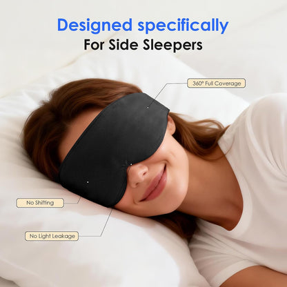 Weighted Eye Mask for Sleeping, Soft Minky Sleep Mask for Side Sleeper with Adjustable Buckle, 100% Blockout Design, Ideal for Meditation, Relaxation and Travel, Includes Storage Pouch(Grey)