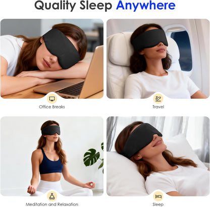 Weighted Eye Mask for Sleeping, Soft Minky Sleep Mask for Side Sleeper with Adjustable Buckle, 100% Blockout Design, Ideal for Meditation, Relaxation and Travel, Includes Storage Pouch(Grey)