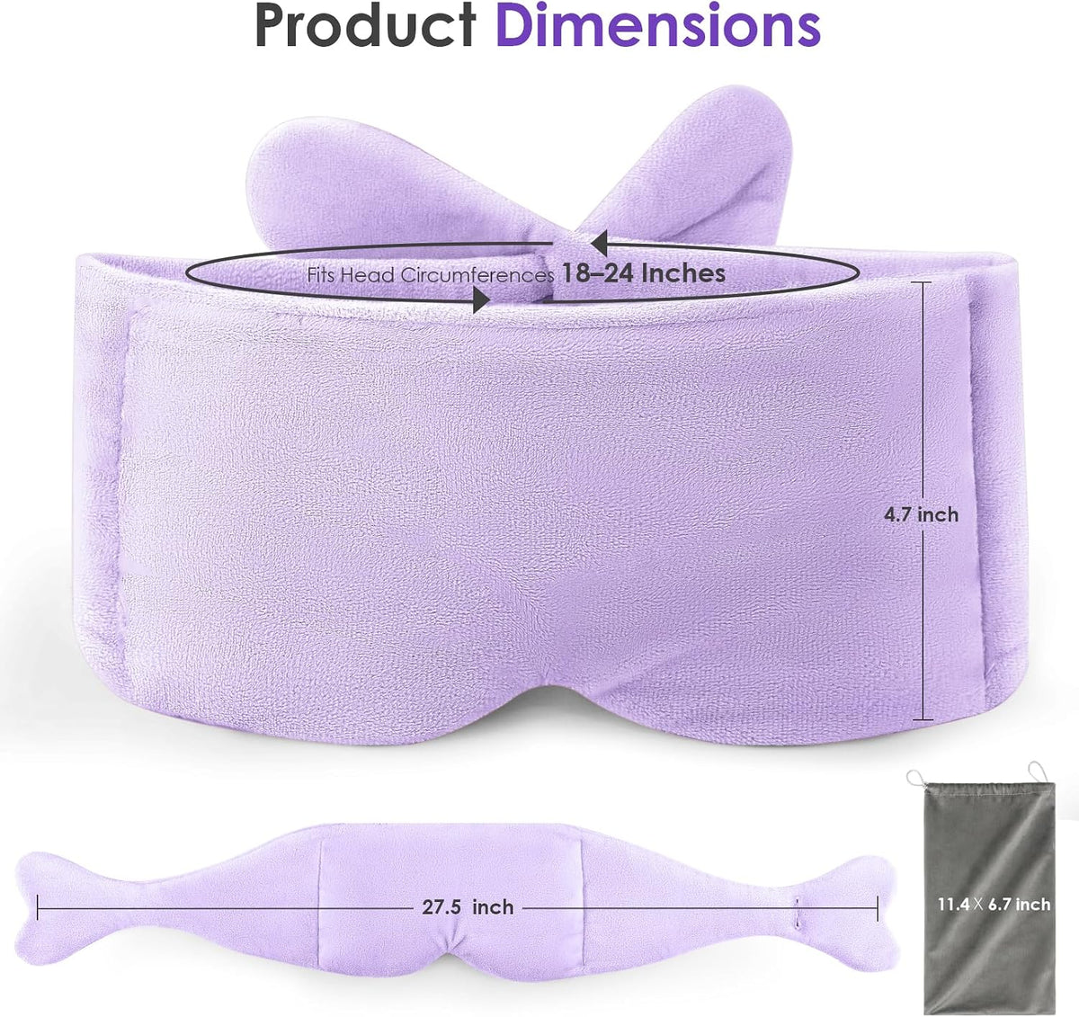 Weighted Eye Mask for Sleeping, Soft Minky Sleep Mask for Side Sleeper with Adjustable Buckle, 100% Blockout Design, Ideal for Meditation, Relaxation and Travel, Includes Storage Pouch(Grey)