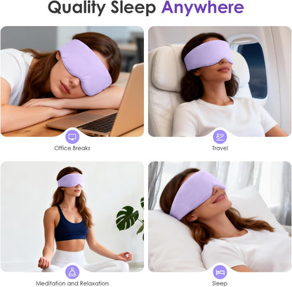 Weighted Eye Mask for Sleeping, Soft Minky Sleep Mask for Side Sleeper with Adjustable Buckle, 100% Blockout Design, Ideal for Meditation, Relaxation and Travel, Includes Storage Pouch(Grey)
