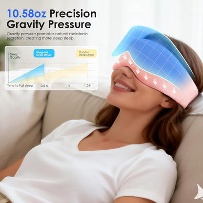Weighted Eye Mask for Sleeping, Soft Minky Sleep Mask for Side Sleeper with Adjustable Buckle, 100% Blockout Design, Ideal for Meditation, Relaxation and Travel, Includes Storage Pouch(Grey)