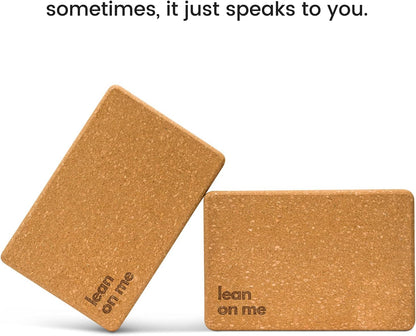Cork Yoga Blocks 2 Pack – Premium Cork Grain, Highly Stable, Chip Resistant | Extra Large 4" x 6" x 9", No Wobble, Heavy Duty, Durable, Crumble-Free, Comfort Edges, Artisanally Crafted, Yoga Strap Set
