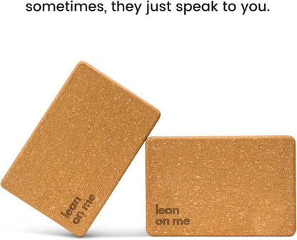 Cork Yoga Blocks 2 Pack – Premium Cork Grain, Highly Stable, Chip Resistant | Extra Large 4" x 6" x 9", No Wobble, Heavy Duty, Durable, Crumble-Free, Comfort Edges, Artisanally Crafted, Yoga Strap Set