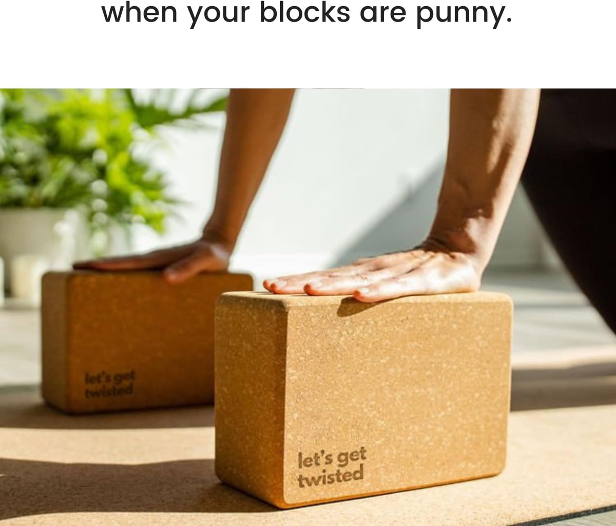 Cork Yoga Blocks 2 Pack – Premium Cork Grain, Highly Stable, Chip Resistant | Extra Large 4" x 6" x 9", No Wobble, Heavy Duty, Durable, Crumble-Free, Comfort Edges, Artisanally Crafted, Yoga Strap Set