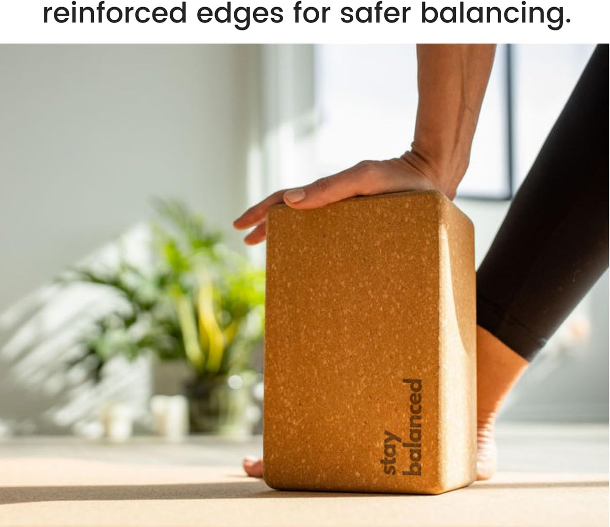 Cork Yoga Blocks 2 Pack – Premium Cork Grain, Highly Stable, Chip Resistant | Extra Large 4" x 6" x 9", No Wobble, Heavy Duty, Durable, Crumble-Free, Comfort Edges, Artisanally Crafted, Yoga Strap Set