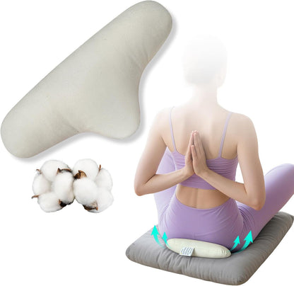 Meditation Cushion - Floor Pillows for Adults Sitting, Yoga Bolster,Portable Ergonomics Tailbone Support Mat Meditation Floor Pad with 100% Organic Cotton Cover & Polyester Cotton Fill