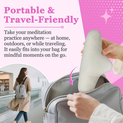 Meditation Cushion - Floor Pillows for Adults Sitting, Yoga Bolster,Portable Ergonomics Tailbone Support Mat Meditation Floor Pad with 100% Organic Cotton Cover & Polyester Cotton Fill