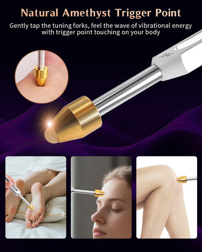 Tuning Forks for Healing Set – Includes 128Hz, 136Hz, 256Hz, 384Hz & Activator, Perfect for Healing, Chakra, Sound Therapy, Keep Body, Mind and Spirit in Perfect Harmony