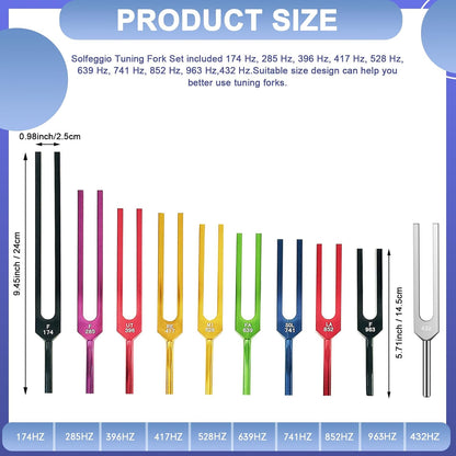 Tuning Forks for Healing Set – Includes 128Hz, 136Hz, 256Hz, 384Hz & Activator, Perfect for Healing, Chakra, Sound Therapy, Keep Body, Mind and Spirit in Perfect Harmony