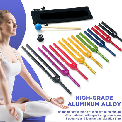 Tuning Forks for Healing Set – Includes 128Hz, 136Hz, 256Hz, 384Hz & Activator, Perfect for Healing, Chakra, Sound Therapy, Keep Body, Mind and Spirit in Perfect Harmony