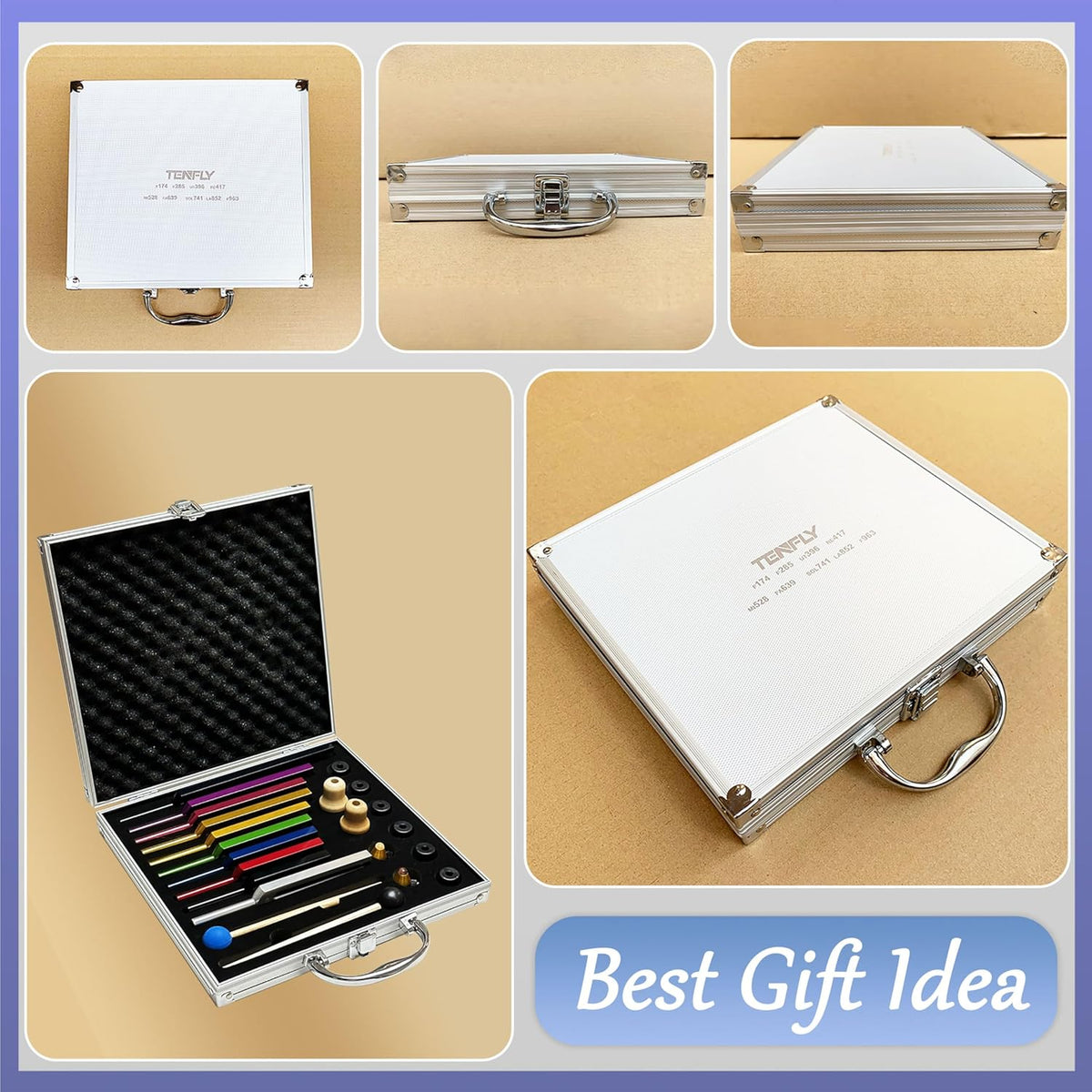 Tuning Forks for Healing Set – Includes 128Hz, 136Hz, 256Hz, 384Hz & Activator, Perfect for Healing, Chakra, Sound Therapy, Keep Body, Mind and Spirit in Perfect Harmony