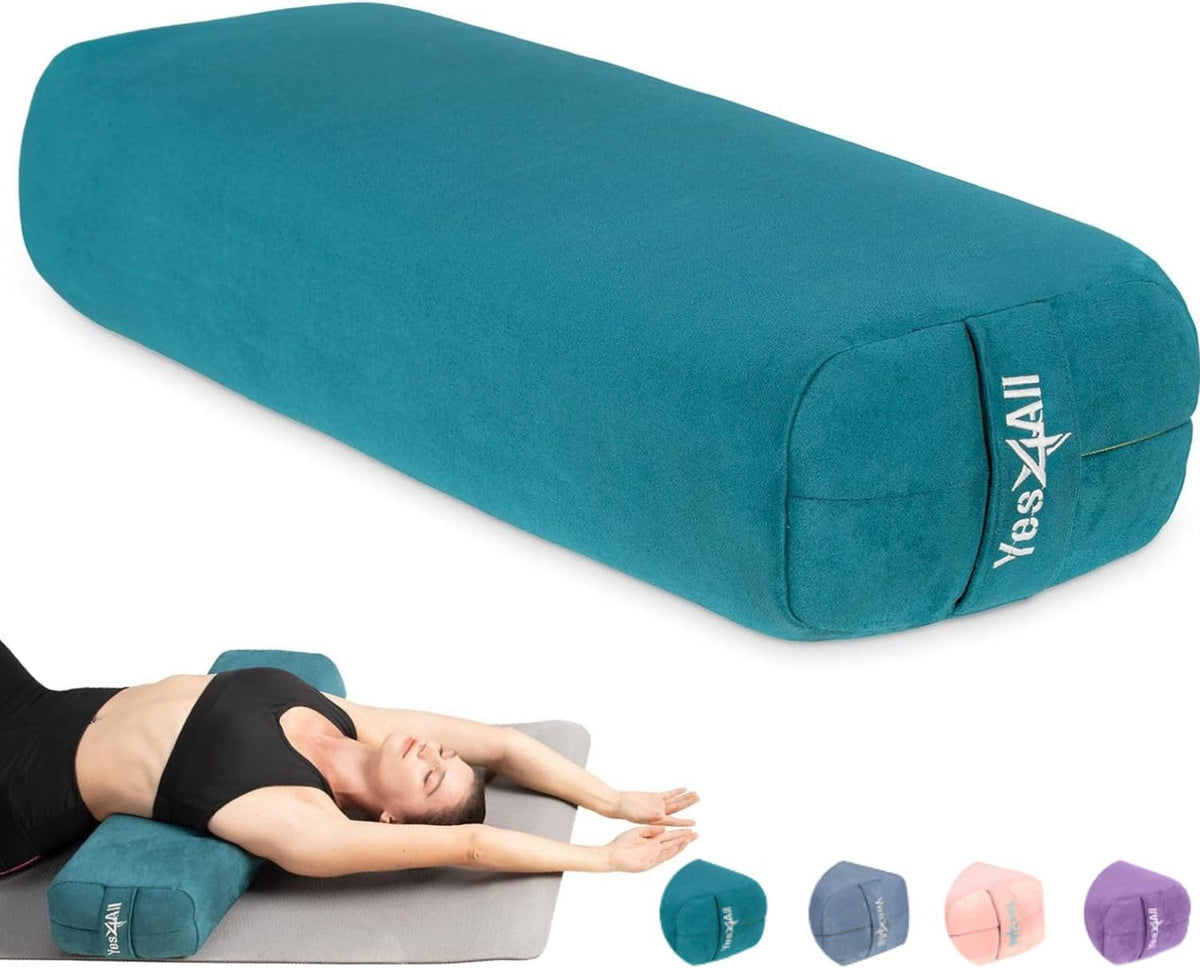Triple-Layer Sponge Yoga Bolster Pillow for Restorative Yoga & Meditation - Versatile Yoga Support Pillow, Balance & Poses Modification