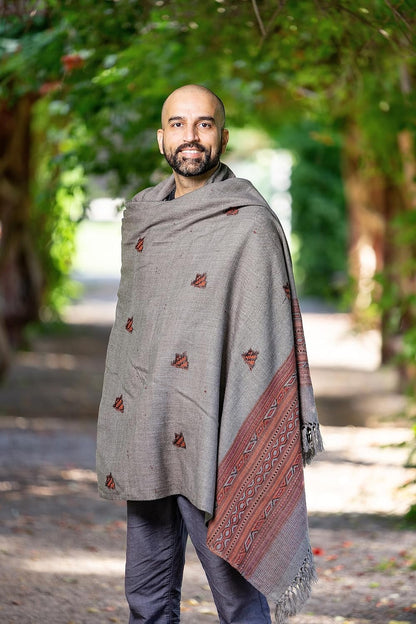 Exotic Vegan Meditation Shawl - Large Unisex Prayer Wrap, Oversize Scarf & Versatile Indian Style Blanket