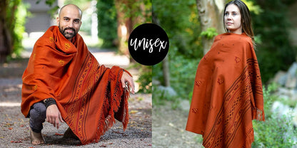 Exotic Vegan Meditation Shawl - Large Unisex Prayer Wrap, Oversize Scarf & Versatile Indian Style Blanket