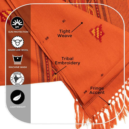 Exotic Vegan Meditation Shawl - Large Unisex Prayer Wrap, Oversize Scarf & Versatile Indian Style Blanket