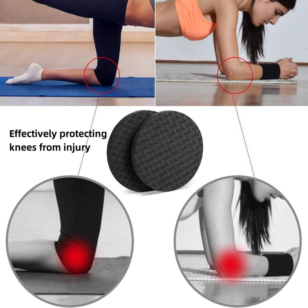 Yoga Knee Guard 2 pieces, foam Pilates Knee Guard Yoga Knee Guard Support Round Pads Anti slip Fitness Anti slip Pads. Suitable for offices, homes, knees, elbows, wrists, and hands