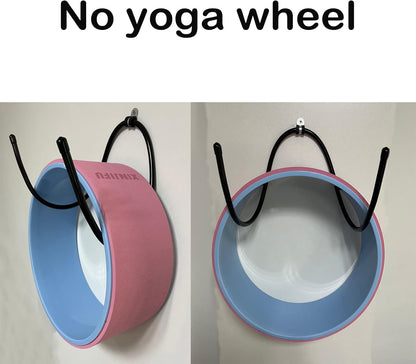 Yoga Wheel Wall Rack Wall Storage Mount Wall Holder Storage Organizer Shelf - Sturdy Yet Flexible,Great for Foam Rollers and Yoga Mats - No Scratches - Easy to Install - No Yoga Wheel