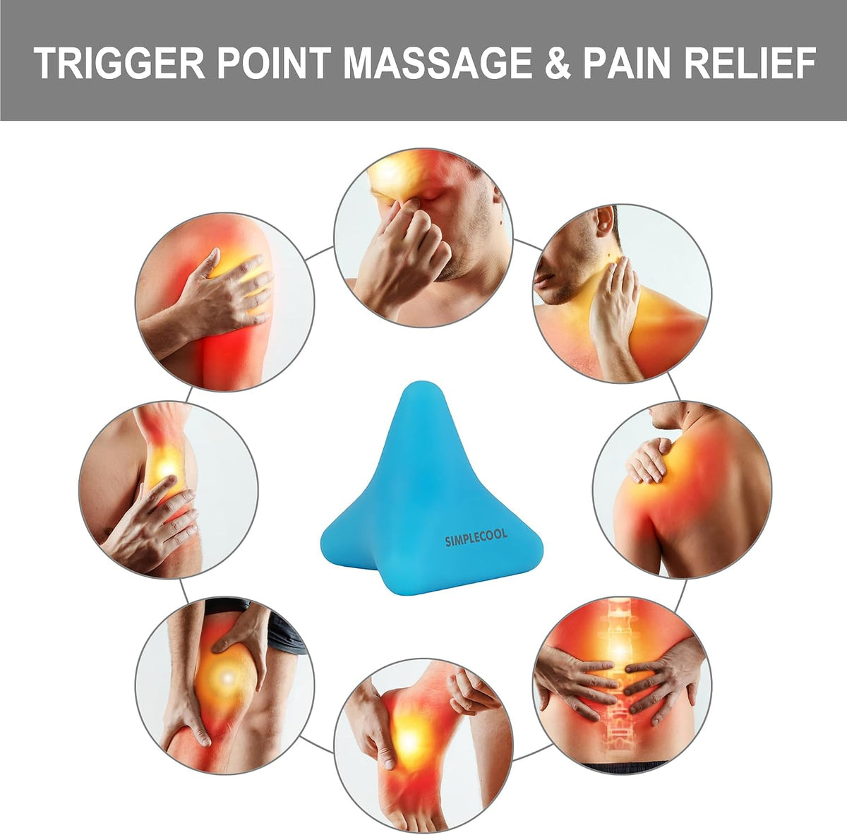 Manual Trigger Point Massage Tool Small Massager Ball 3″×2.6″ Blue