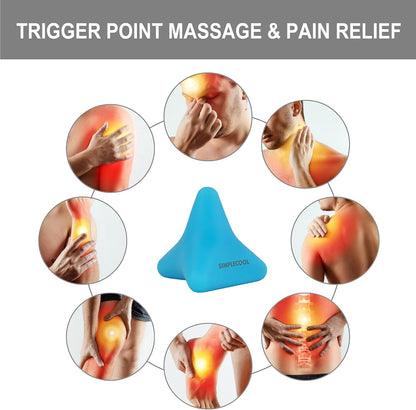 Manual Trigger Point Massage Tool Small Massager Ball 3″×2.6″ Blue