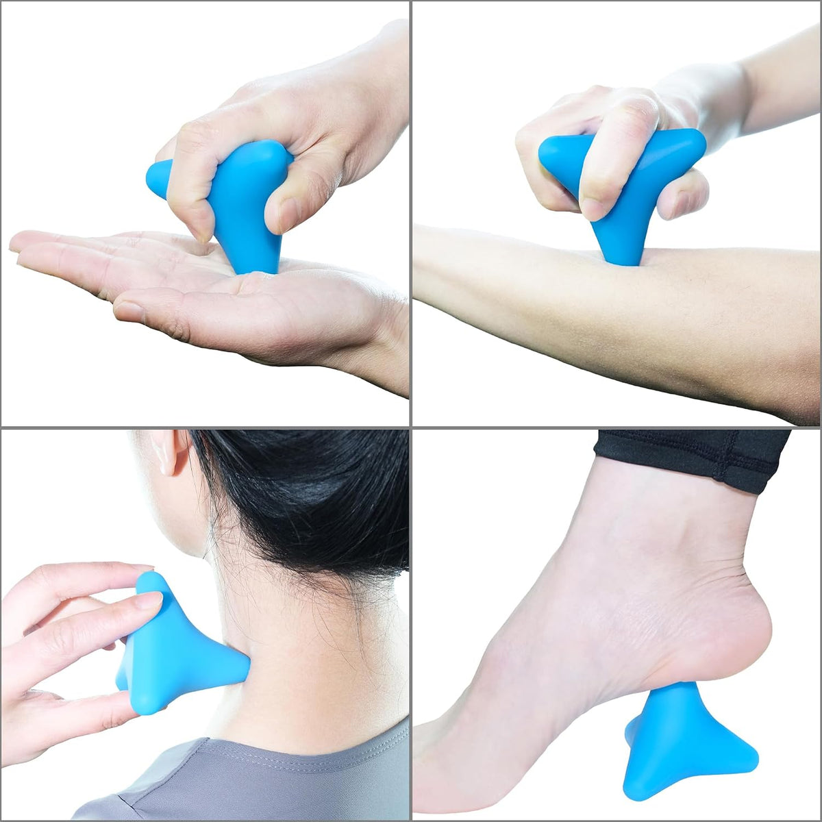 Manual Trigger Point Massage Tool Small Massager Ball 3″×2.6″ Blue