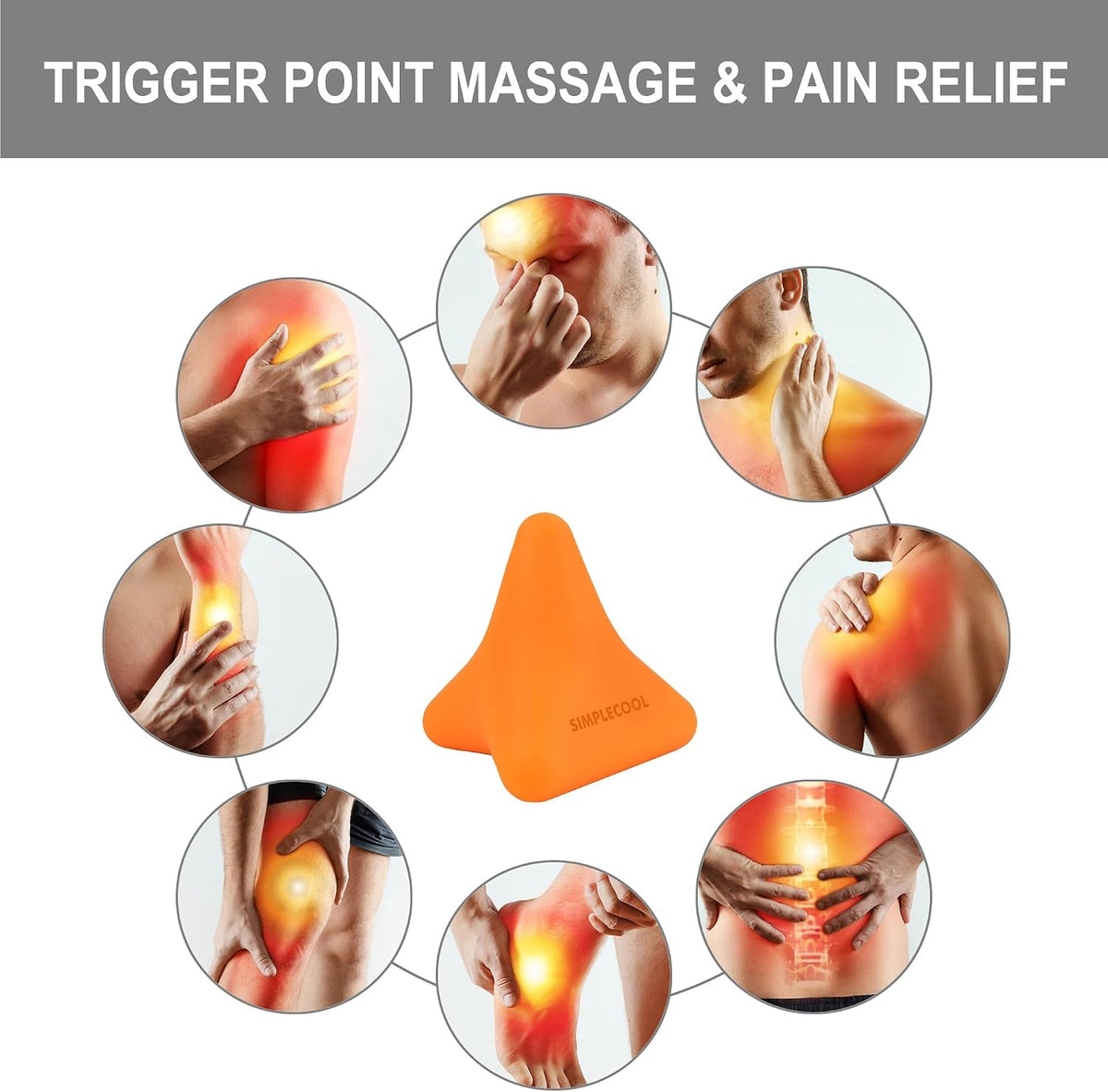 Manual Trigger Point Massage Tool Small Massager Ball 3″×2.6″ Blue