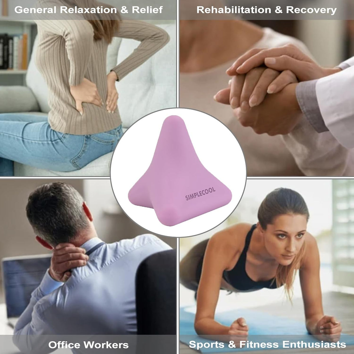Manual Trigger Point Massage Tool Small Massager Ball 3″×2.6″ Blue