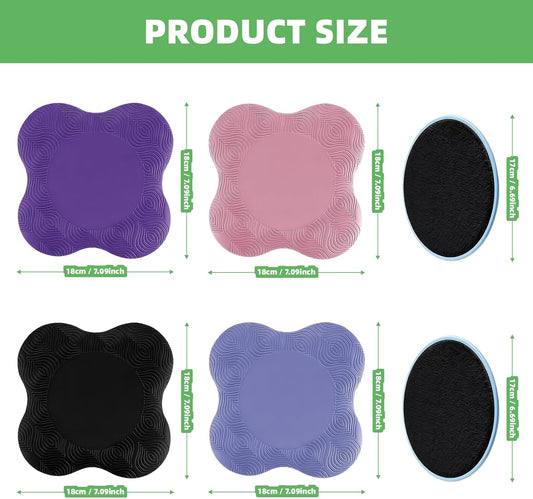 4 Pack Yoga Knee Pads Mat, Mixed Colors