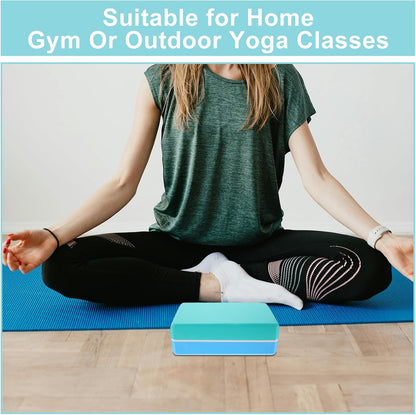 2pcs Blue Yoga Blocks: Non Slip Blocks Non Slip Foam Bricks Anti Tilt Lightweight High Density Yoga Accessories For Sports Meditation Fitness Stretching Toning
