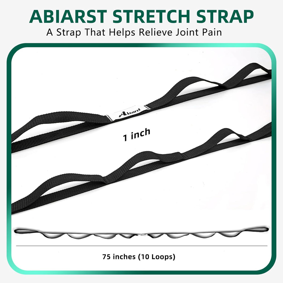 Stretching Strap Yoga Straps for Physical Therapy, 10 Loops Non-Elastic Stretch Band for Pilates, Flexibility, Exercise and Gymnastics
