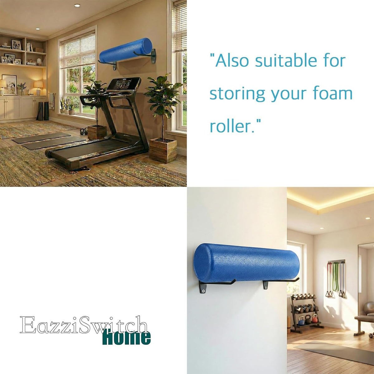 Wall Mount Yoga Mat Holder: Hanging Metal Rack For Eyelet Exercise Mats