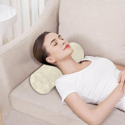 Bolster Pillow Yoga Beige Firm Neck Roll Pillow 5.5" x 17" Small Round Pillows Decorative Throw Pillows Cylinder Body Pillow Cover Back Support Pillow