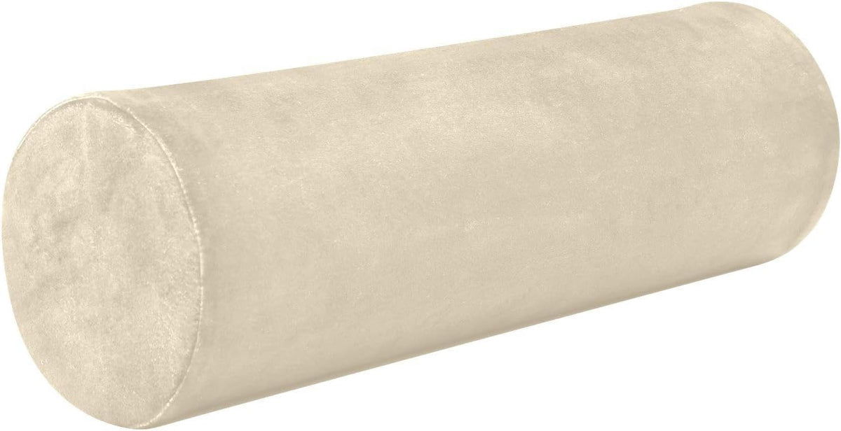 Bolster Pillow Yoga Beige Firm Neck Roll Pillow 5.5" x 17" Small Round Pillows Decorative Throw Pillows Cylinder Body Pillow Cover Back Support Pillow