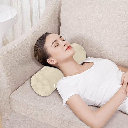 Bolster Pillow Yoga Beige Firm Neck Roll Pillow 5.5" x 17" Small Round Pillows Decorative Throw Pillows Cylinder Body Pillow Cover Back Support Pillow