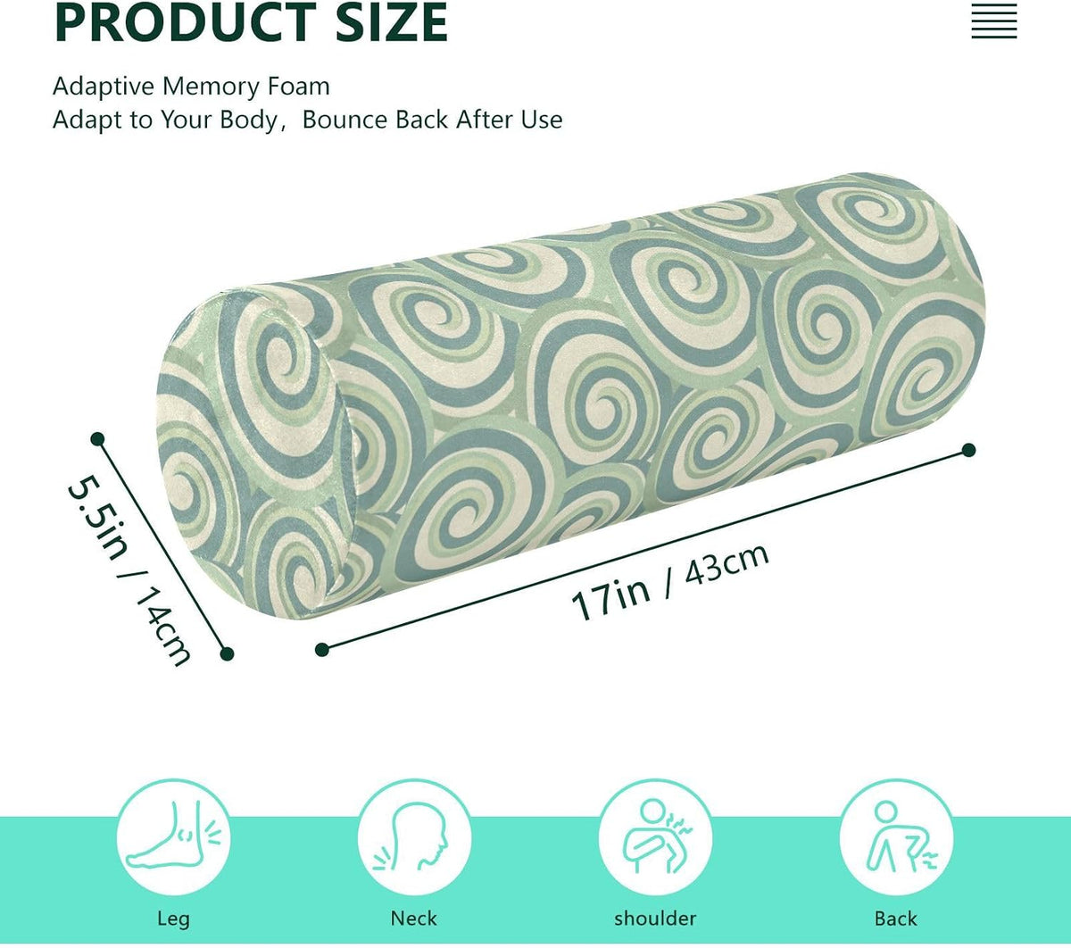 Bolster Pillow Yoga Beige Firm Neck Roll Pillow 5.5" x 17" Small Round Pillows Decorative Throw Pillows Cylinder Body Pillow Cover Back Support Pillow