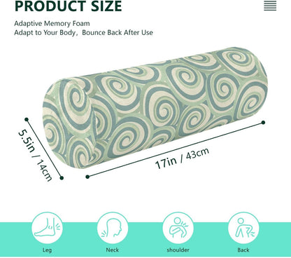 Bolster Pillow Yoga Beige Firm Neck Roll Pillow 5.5" x 17" Small Round Pillows Decorative Throw Pillows Cylinder Body Pillow Cover Back Support Pillow