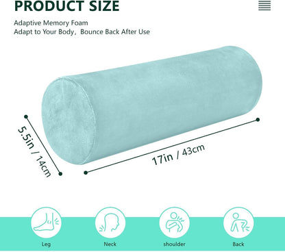 Bolster Pillow Yoga Beige Firm Neck Roll Pillow 5.5" x 17" Small Round Pillows Decorative Throw Pillows Cylinder Body Pillow Cover Back Support Pillow