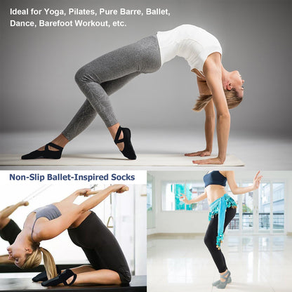 Pilates Socks for Women Non Slip Grip Yoga Barefoot Indoor Workout