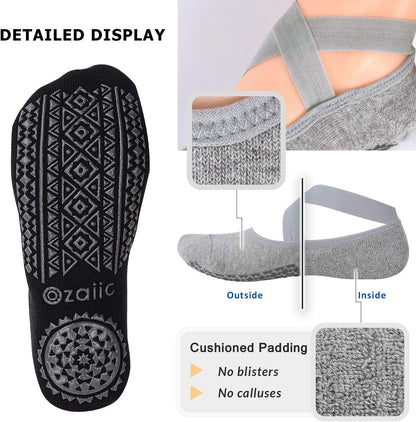 Pilates Socks for Women Non Slip Grip Yoga Barefoot Indoor Workout