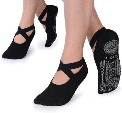 Pilates Socks for Women Non Slip Grip Yoga Barefoot Indoor Workout