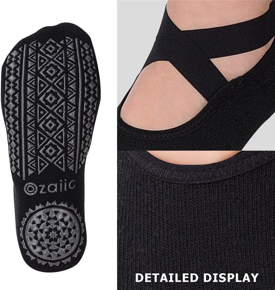 Pilates Socks for Women Non Slip Grip Yoga Barefoot Indoor Workout