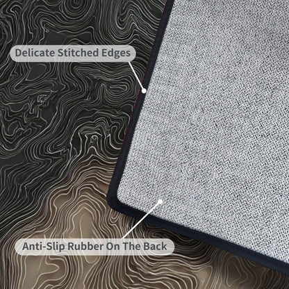Runner Rug Washable 2x6 Topographic map Topographic map Lines Contour Non-Slip Hallway Area Rug Indoor Outdoor Home Decor for Entryway Bathroom Kitchen Carpet Yoga Floor Mat
