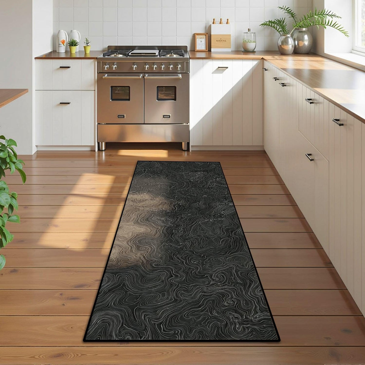 Runner Rug Washable 2x6 Topographic map Topographic map Lines Contour Non-Slip Hallway Area Rug Indoor Outdoor Home Decor for Entryway Bathroom Kitchen Carpet Yoga Floor Mat