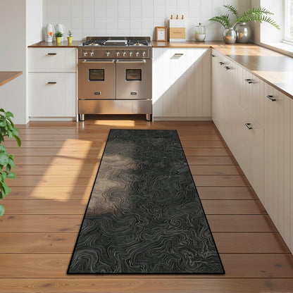 Runner Rug Washable 2x6 Topographic map Topographic map Lines Contour Non-Slip Hallway Area Rug Indoor Outdoor Home Decor for Entryway Bathroom Kitchen Carpet Yoga Floor Mat