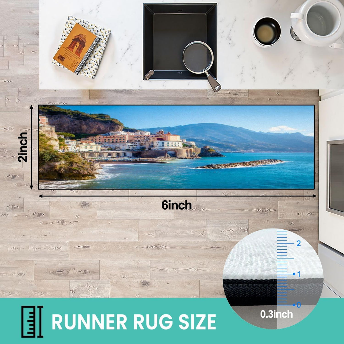 Runner Rug Washable 2x6 Topographic map Topographic map Lines Contour Non-Slip Hallway Area Rug Indoor Outdoor Home Decor for Entryway Bathroom Kitchen Carpet Yoga Floor Mat