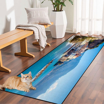 Runner Rug Washable 2x6 Topographic map Topographic map Lines Contour Non-Slip Hallway Area Rug Indoor Outdoor Home Decor for Entryway Bathroom Kitchen Carpet Yoga Floor Mat
