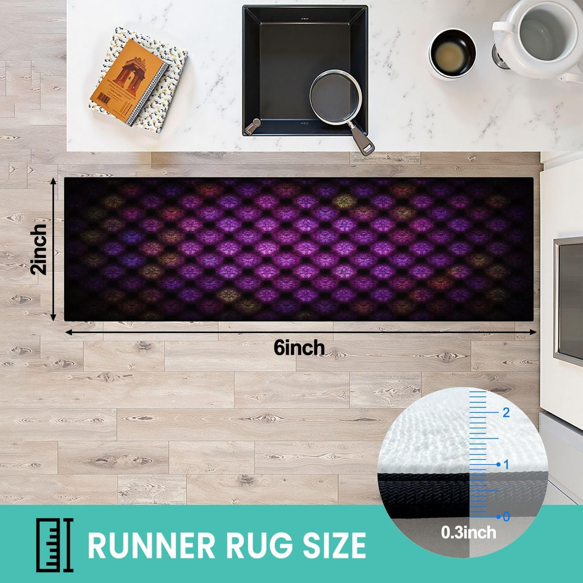 Runner Rug Washable 2x6 Topographic map Topographic map Lines Contour Non-Slip Hallway Area Rug Indoor Outdoor Home Decor for Entryway Bathroom Kitchen Carpet Yoga Floor Mat